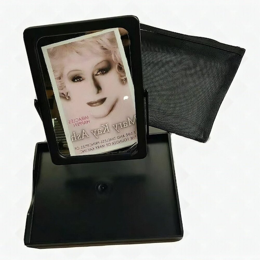 Mary Kay Portable Stand-Up Mirror with Tray and Mesh Zip Bag Non-Magnified, New - Picture 2 of 2